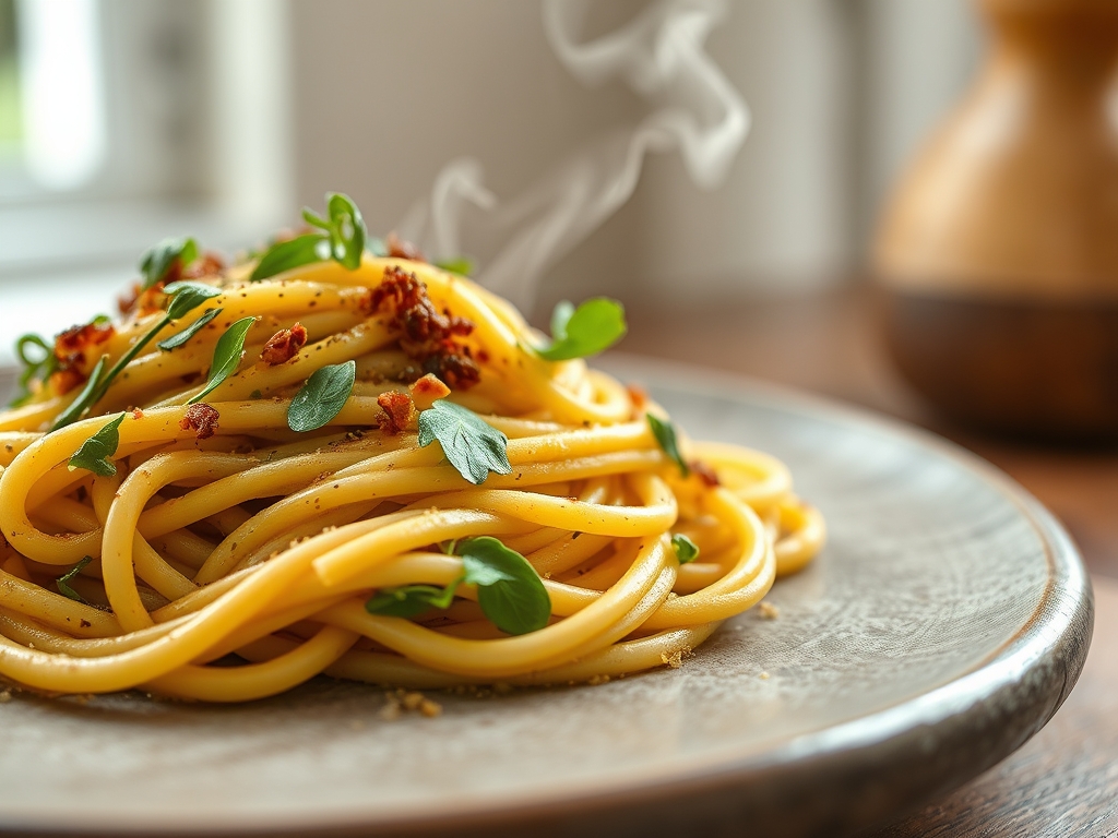 Pasta con pesto de albahaca