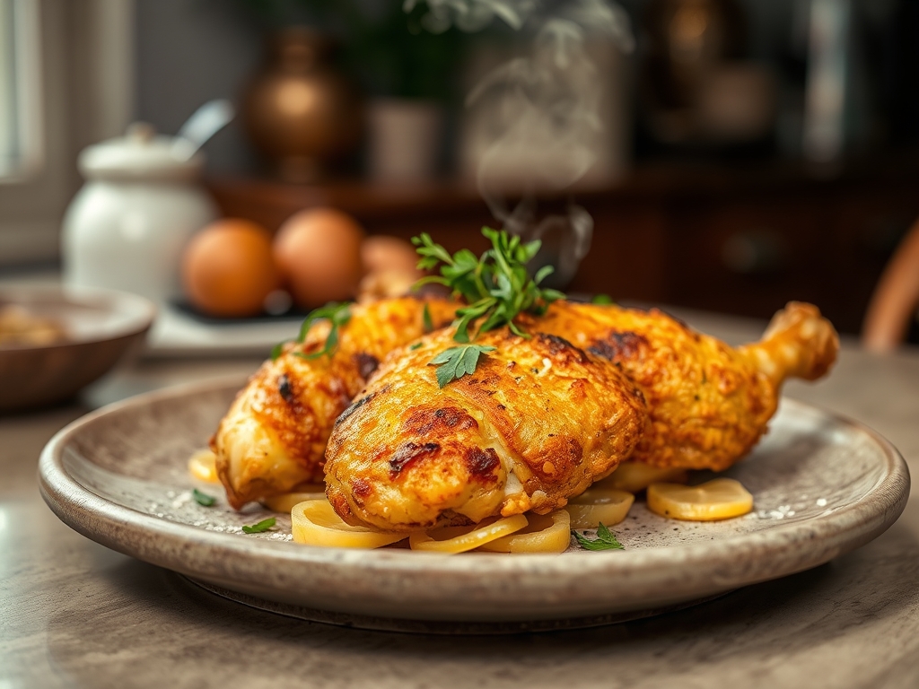 Pollo frito cubeta casera