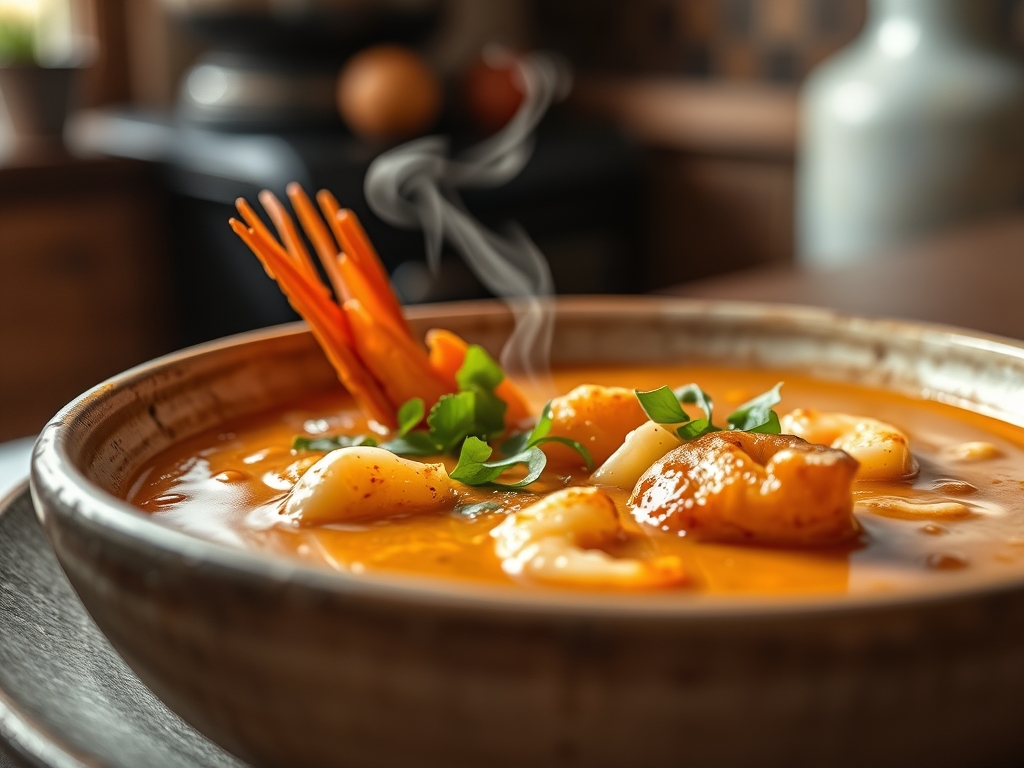 Sopa de marisco de fiesta
