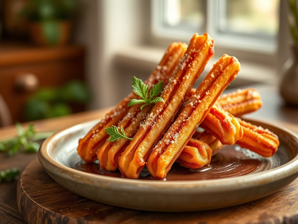 Churros con chocolate fuente
