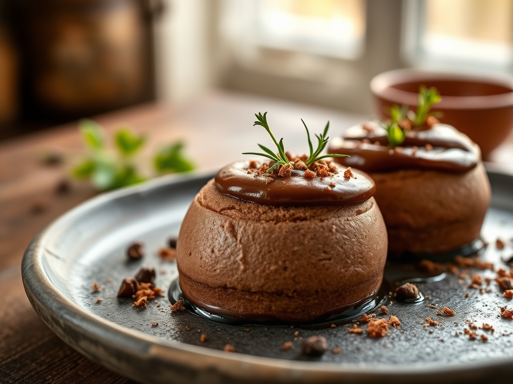 Mousse de chocolate tazón