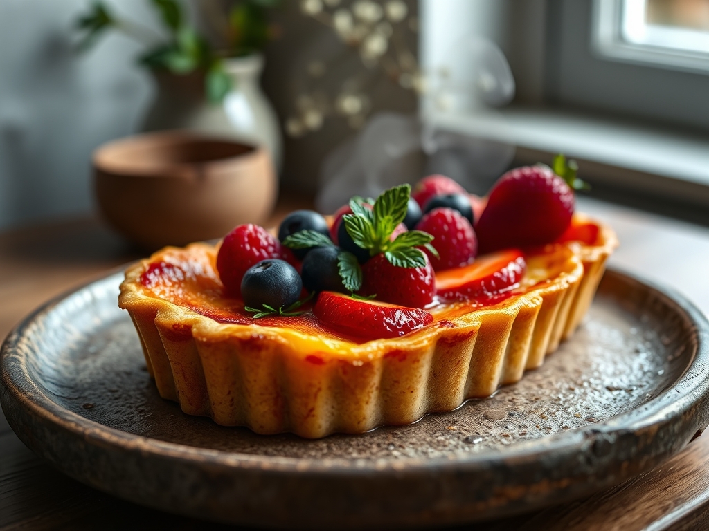 Tarta de fresas con nata